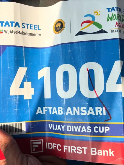 The race bib for the Vijay Diwas Cup. Every race starts with this number, but it ends with a story of effort and perseverance.