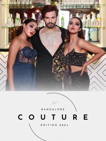 The official poster image for the Bangalore Couture Edition, featuring a powerful group shot I directed. This final asset is the result of careful planning and execution across the entire team.
