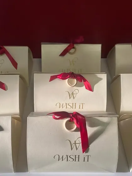 Our "Wishlet Kits" lined up and ready to be customized. These elegant, minimal bags are perfect for birthdays, baby showers, or as return favors for any event.