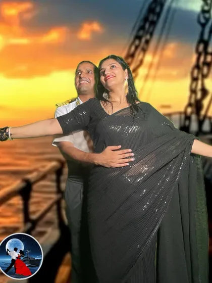 We recreated the iconic 'Titanic' moment for Indian Navy officers using our AI-powered Croma Photobooth. By combining green screen technology with AI, we can place guests into famous movie scenes with incredible realism, making for a fun and memorable gala experience.