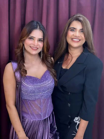 A picture with the pure-souled Archana Gautam. It was super fun to do her makeup for the festive occasion.