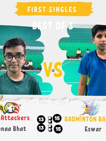 A First Singles match from Day 5. A straight-sets victory for the Badminton Bandits.