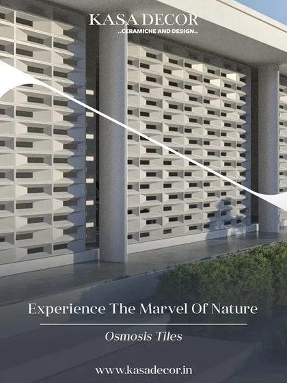 Another exterior application of our 'Osmosis' tiles, showcasing their ability to create a visually striking and modern facade that interacts with the natural environment.