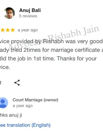 This client was able to get their marriage certificate done in the first attempt with me, after trying two times before. This is a testament to my effective and direct approach.