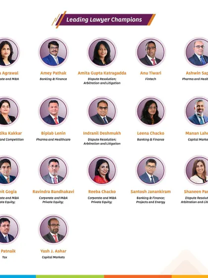 A showcase of our 'Leading Lawyer Champions' recognized by Legal Era Rankings 2024-2025, including Amita Gupta Katragadda and Shaneen Parikh for Dispute Resolution.