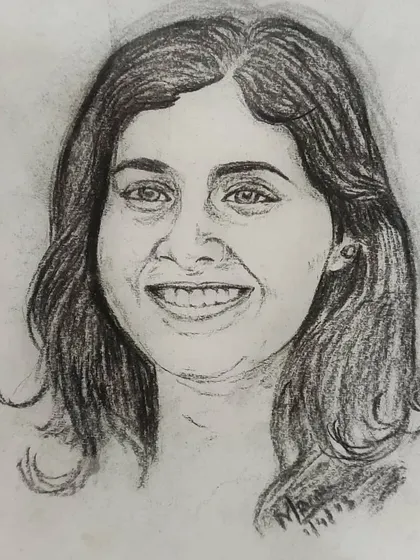 Another example of a quick pencil portrait, focusing on the bright expression of the subject. These sketches are a great way to get a feel for my style.