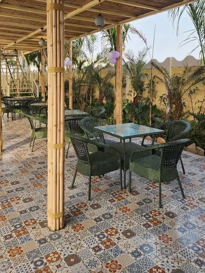 The ground-floor seating at Havanah is surrounded by our tropical plantings, including Areca palms, creating a sense of being in a secluded oasis.