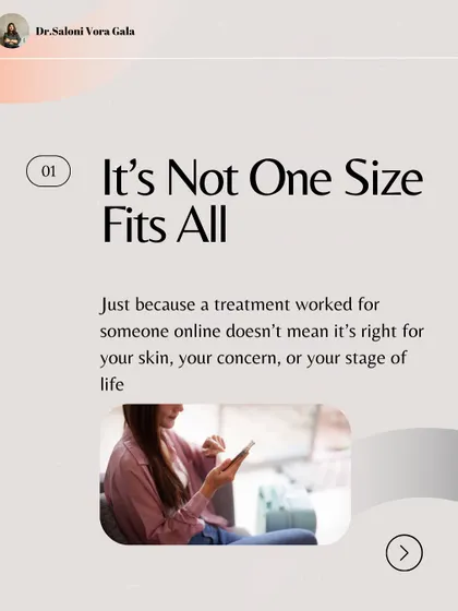 Skincare is not one-size-fits-all. A treatment that worked for an influencer online may not be right for your skin type, your concern, or your stage of life.
