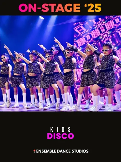 Our little disco divas owning the stage. This kids' disco routine was full of fun, sassy moves and sparkly costumes, bringing a retro vibe to the showcase.