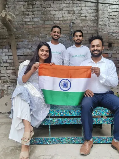 On Republic Day, we celebrated with our team on a bench made from the very plastic waste we pledge to eliminate from our environment. This bench is a symbol of our commitment to a cleaner India.