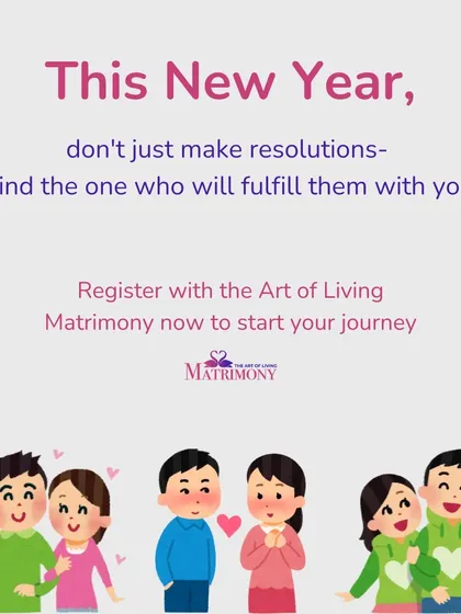 An encouraging New Year's message: don't just make resolutions, find the one who will fulfill them with you. It positions finding a partner as a collaborative journey.