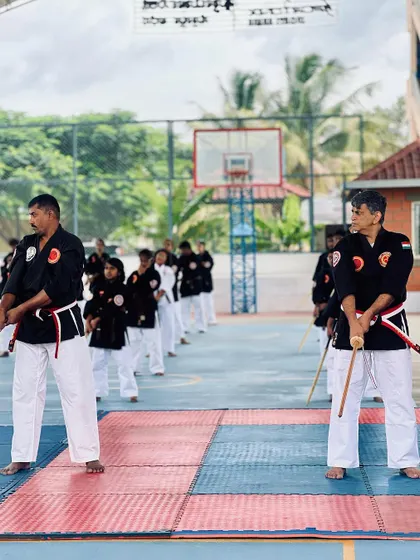 The linear formation of participants highlights the discipline and scale of the national championship event.