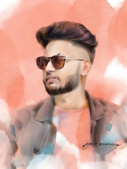 A digital portrait of my brother, created on Procreate. While I love traditional mediums, digital painting offers a different kind of freedom and vibrancy.