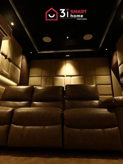 A view from the front row, looking back at the second tier of seating. The design ensures that the room feels cozy and intimate, despite its size.