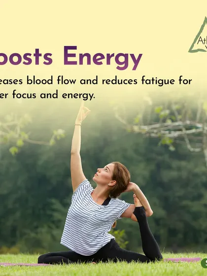 Yoga boosts energy by increasing blood flow and reducing fatigue, helping you maintain focus and vitality in your 20s.