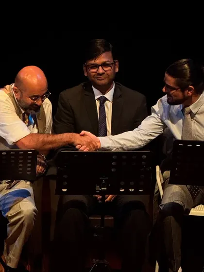 A still from the rehearsed reading of "Inherit the Wind."