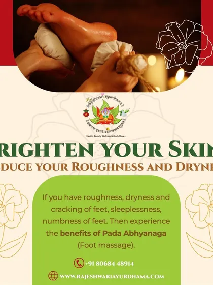 Pada Abhyanga, or Ayurvedic foot massage, is not just for relaxation. This therapy improves circulation, which can brighten your skin and reduce overall roughness and dryness, including on the feet.