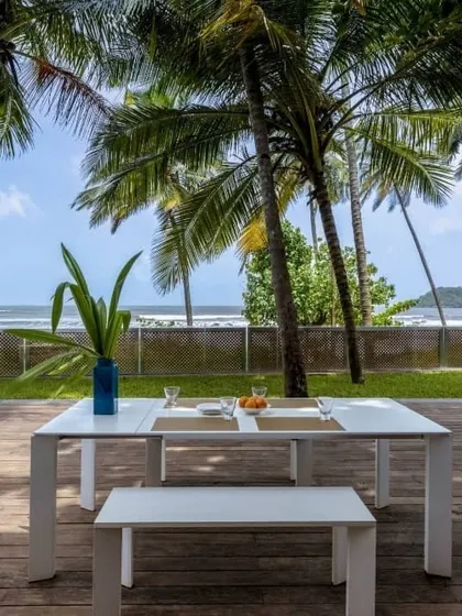 The poolside deck at the Cove in Goa is the highlight of the property. It merges the indoor and outdoor spaces, offering an unforgettable sea view and the perfect ambiance to immerse oneself in the essence of Goan life.