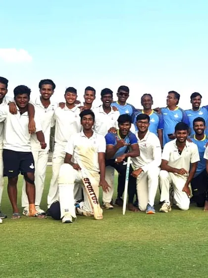 The full TNCA U-23 squad celebrating their tournament victory. This win was a testament to their dedication both on and off the field.