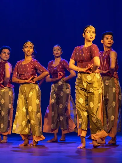 Additional stills and video clips from the 'Rasadrishta' production, each capturing a unique moment of storytelling, emotion, and synchronized group choreography from this extensive project.