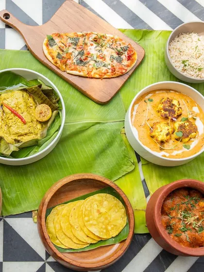 A beautiful spread of dishes from our special Kasundi Menu at Jaipur Modern Kitchen, all prepared with our versatile raw mango mustard.