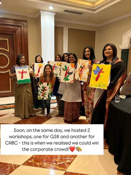 A throwback to one of our early corporate wins in Mumbai, hosting workshops for GSK and CNBC on the same day. That's when I knew we could win over the corporate crowd.
