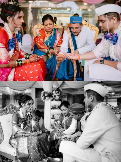 A collage capturing the emotional Kanyadaan and other poignant rituals.
