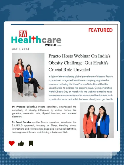 We were recently featured in ET Healthworld, BW Healthcare World, and Onlymyhealth, discussing topics like obesity, gut health, and kidney health. Check out the articles to learn how food and habits can impact your well-being.