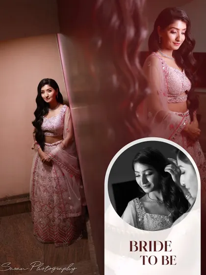 A collage for the "Bride to Be," showing her elegant portraits from the engagement ceremony.