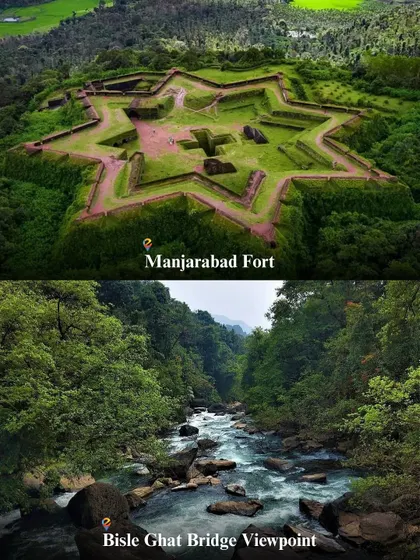 Explore Sakleshpur's unique star-shaped Manjarabad Fort and the stunning Bisle Ghat viewpoint on my weekend trip.