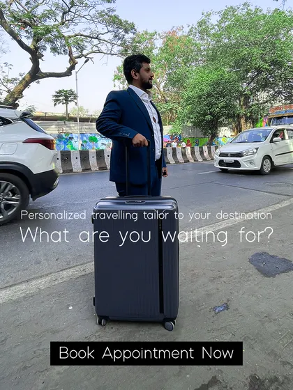 Our personalized traveling tailor is ready to come to your destination. What are you waiting for? Book your appointment now for the ultimate convenience.