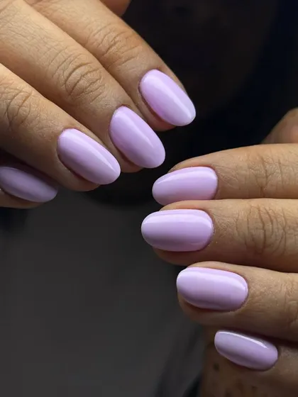 A beautiful pastel lavender manicure. This soft and dreamy color is perfect for spring or for anyone who loves delicate, feminine shades.