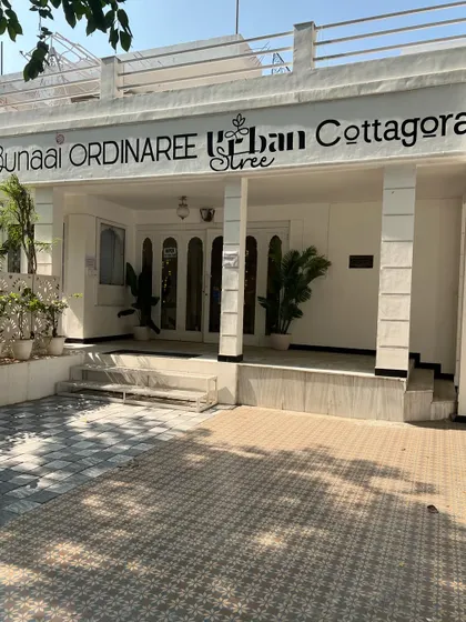 The storefront of a multi-designer store in Jaipur that houses several affordable and festive brands under one roof. It's a convenient one-stop-shop for wedding guests.