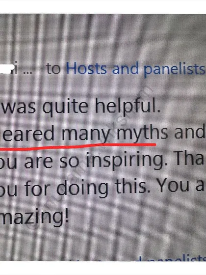 Clearing myths and inspiring hope is a core part of my sessions. I am so happy to hear that my audience finds the webinars helpful and amazing.
