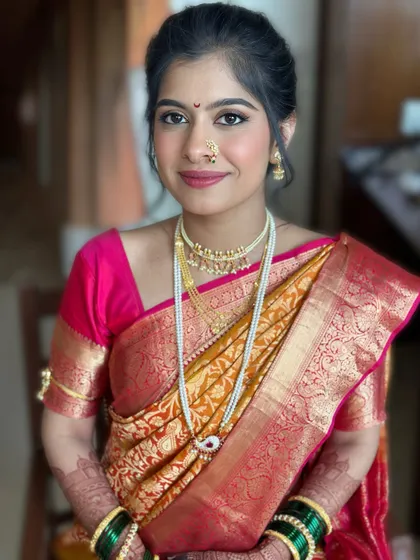 A direct portrait showing the flawless HD makeup base. The look is subtle yet defining, perfect for a bride who wants to look like herself, only more radiant.
