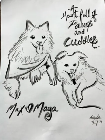 A duplicate of the 'Max & Maya' dog portrait.