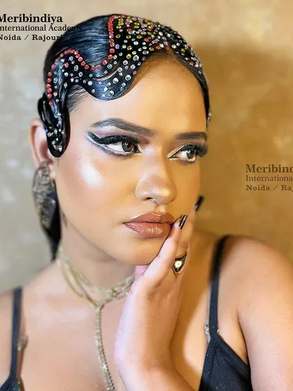 Let your creativity run wild with editorial and party hairstyling. This retro-inspired look features sculpted finger waves adorned with colorful jewels, a technique that blends classic style with modern artistry for high-impact results.