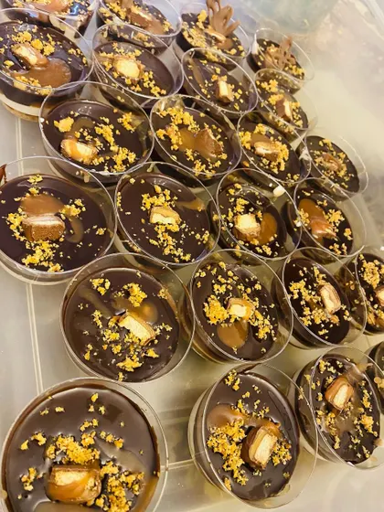 A big batch of my Twixter cups ready for an order. These are always a huge hit at parties.