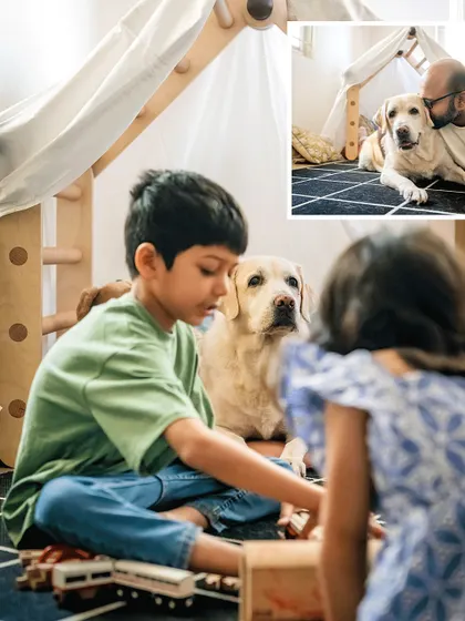 Shelby, the gentle caretaker, watching over the kids as they play. This unposed moment from her 10th birthday shoot perfectly captures her role in the family.