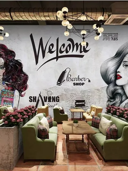 A duplicate of media 170, this wallpaper is perfect for creating a chic and memorable interior for a salon, cafe, or boutique.