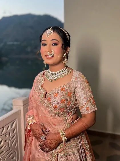 A happy and confident bride. Varija's makeup is designed to enhance her features and give her a radiant glow that lasts all day.
