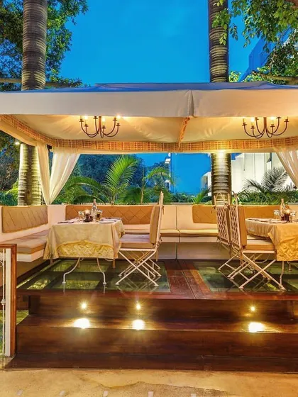 A view of our Salamanca table, one of the most sought-after spots in the restaurant. It offers a prime location with a beautiful view of the entire outdoor area.