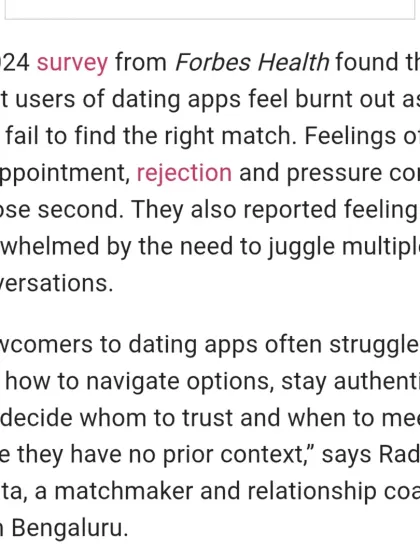 I spoke with Happiest Health Magazine about the burnout people feel from dating apps. In this quote, I explain how newcomers often struggle with navigating options and staying authentic in a digital-first dating world.
