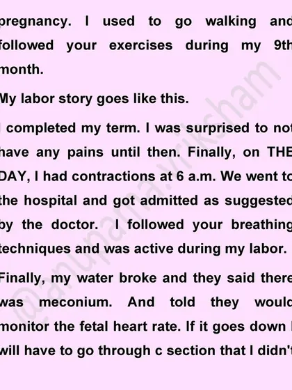 Even when meconium was present, this mother remembered my story and regained her confidence. Knowledge helps you navigate unexpected situations calmly instead of with fear.