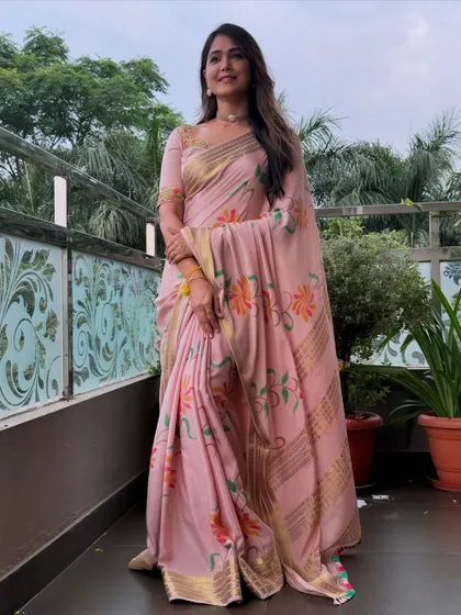 Another beautiful shot of Mokshitha Pai enjoying the festive vibes in our custom-paired ensemble.