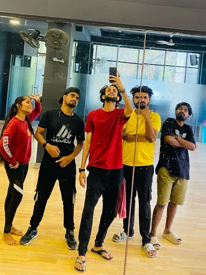 A classic mirror selfie with the team after a long day of practice. We are more than a team, we are a dance family.