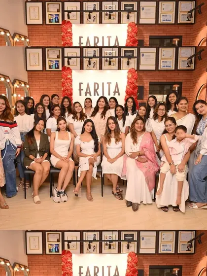 A group photo of our happy graduates. Our exclusive 2-month international pro course prepares them for a successful career in makeup and hair artistry.