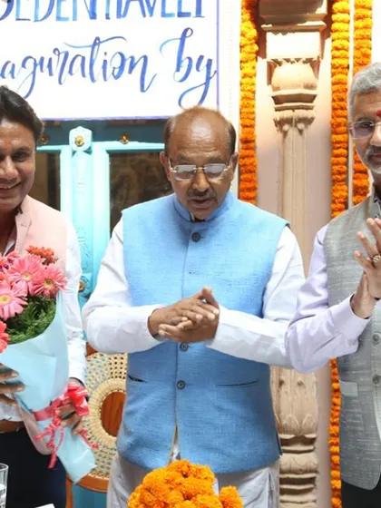 A moment of appreciation during the inauguration ceremony of the Golden Haveli. It is gratifying to see our efforts in heritage conservation recognized at such a distinguished level.