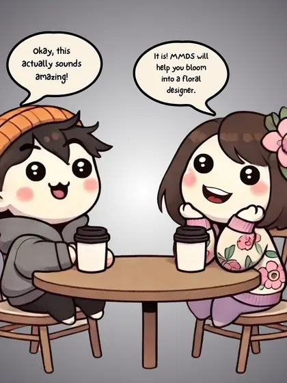 This final comic in the series shows the student's excitement. My online course will help you bloom into a floral designer, from the comfort of your home.