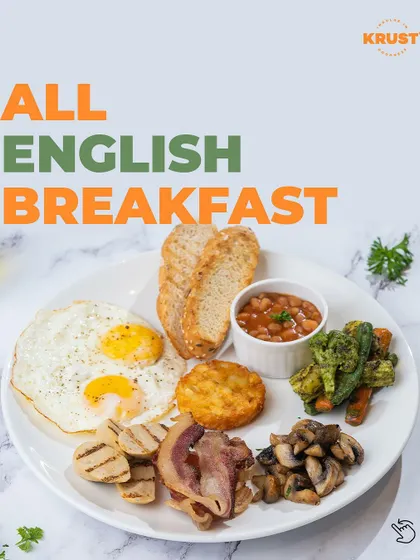 Our All English Breakfast is the real deal. It's a hearty, satisfying platter designed to kickstart your day or make for the perfect brunch.